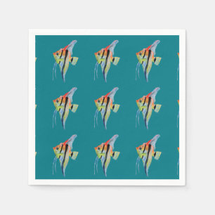 Fish Drawing Cocktail Paper Napkins
