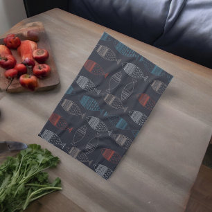 Fish Drawing Pattern Kitchen Towel