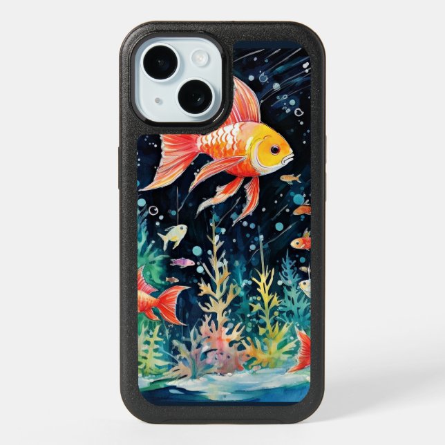 Fish Dreamland, aquarium perfection, iPhone 15 Case (Back)