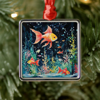 Fish Dreamland, aquarium perfection, Metal Ornament