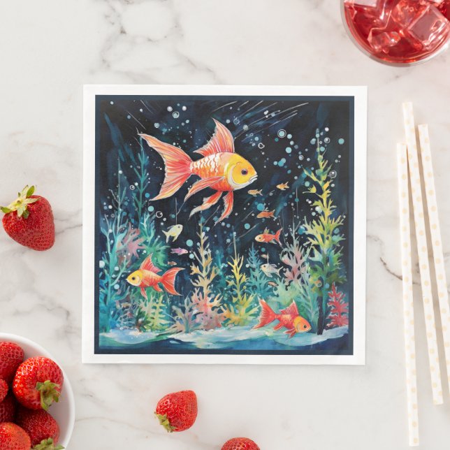 Fish Dreamland, aquarium perfection, Paper Dinner Napkins (Insitu)
