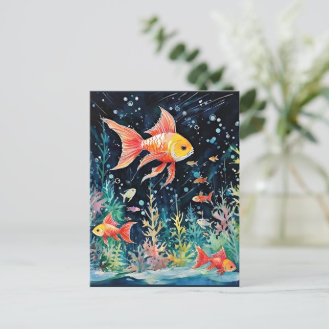 Fish Dreamland, aquarium perfection, Postcard (Standing Front)