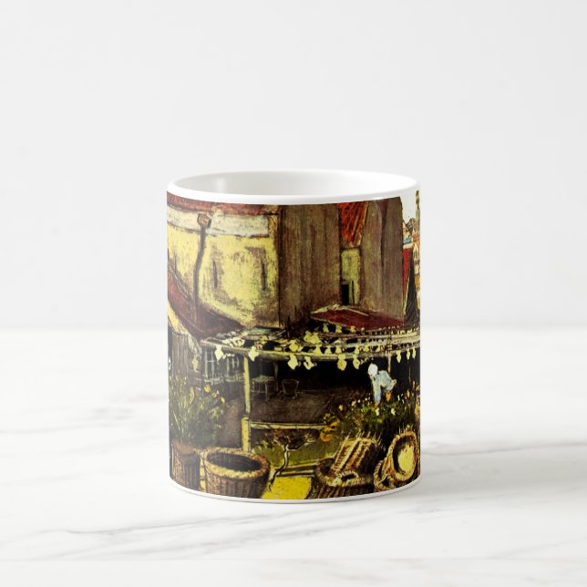 Fish Drying Barn by Vincent van Gogh Coffee Mug (Center)
