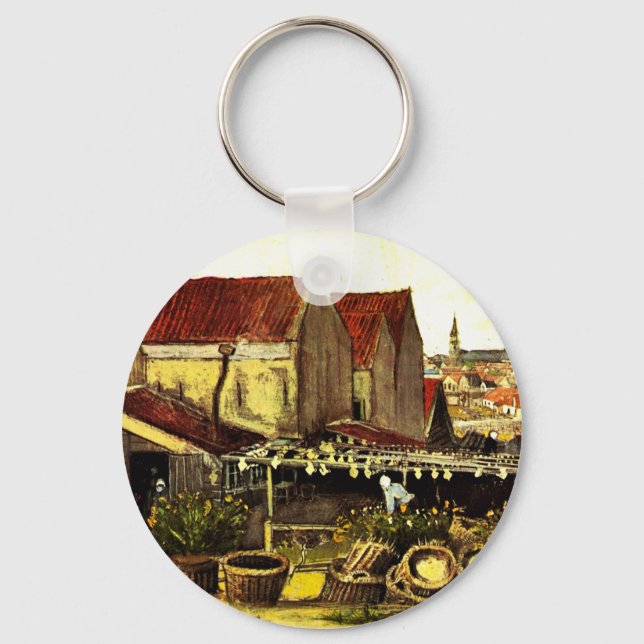Fish Drying Barn by Vincent van Gogh Keychain (Front)