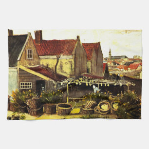Fish Drying Barn by Vincent van Gogh Kitchen Towel