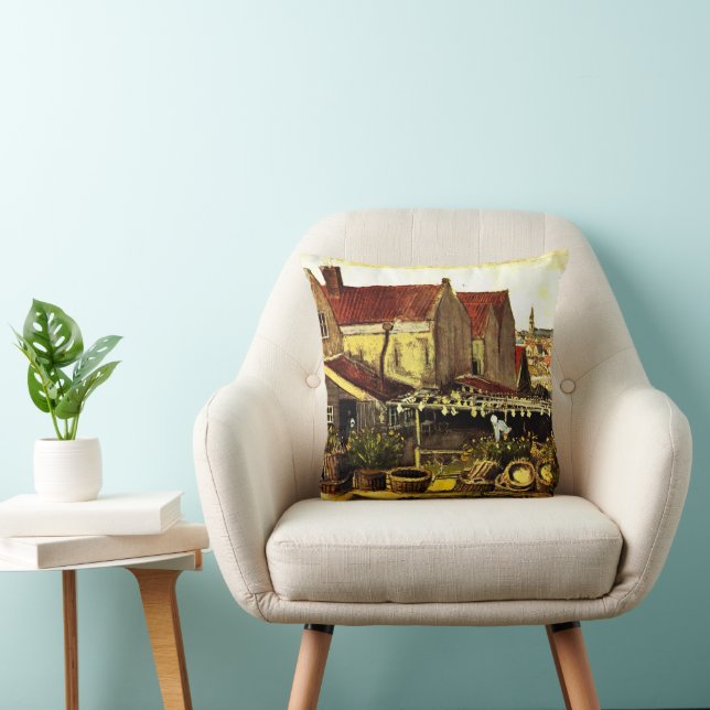 Fish Drying Barn by Vincent van Gogh Throw Pillow (Chair)