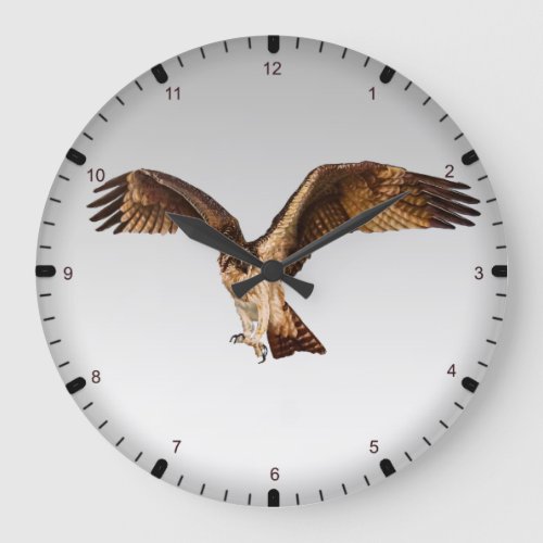 Fish eagle large clock