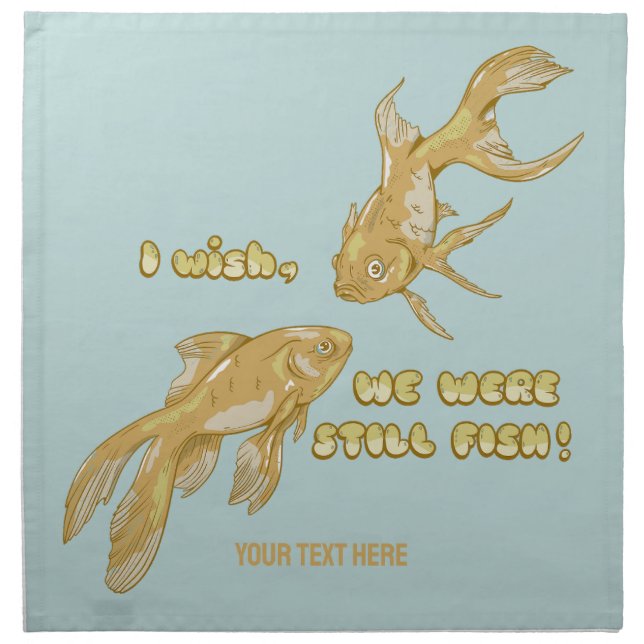Fish evolution funny goldfish cloth napkin (Front)