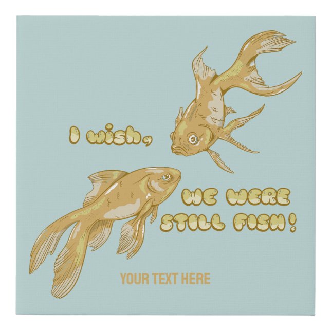 Fish evolution funny goldfish faux canvas print (Front)