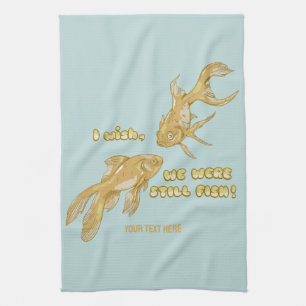 Fish evolution funny goldfish kitchen towel