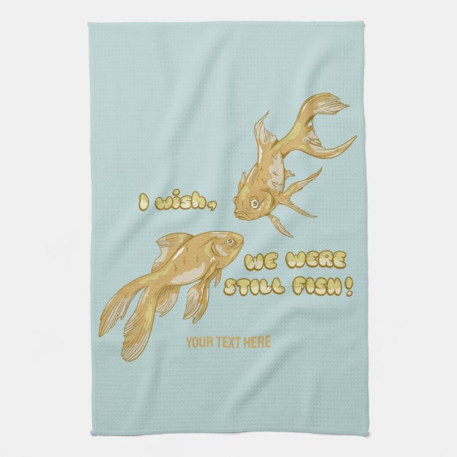 Fish evolution funny goldfish kitchen towel (Vertical)