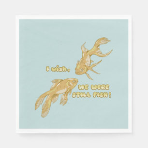 Fish evolution funny goldfish napkins