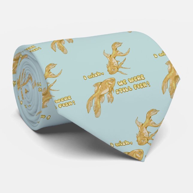 Fish evolution funny goldfish neck tie (Rolled)