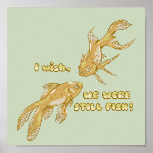 Fish evolution funny goldfish poster