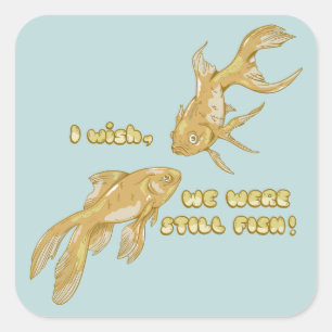 Fish evolution funny goldfish square sticker