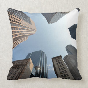 Fish-eye lens of building, Boston, US Throw Pillow