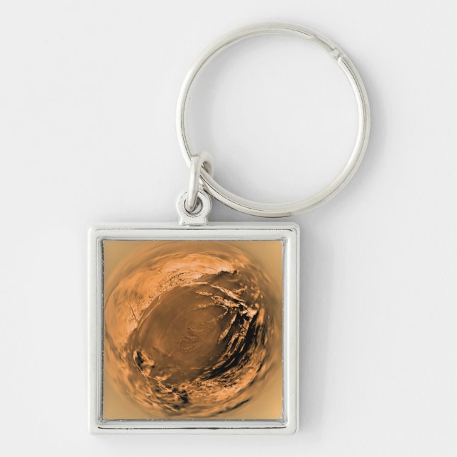 Fish-eye View of Titan's Surface Keychain (Front)