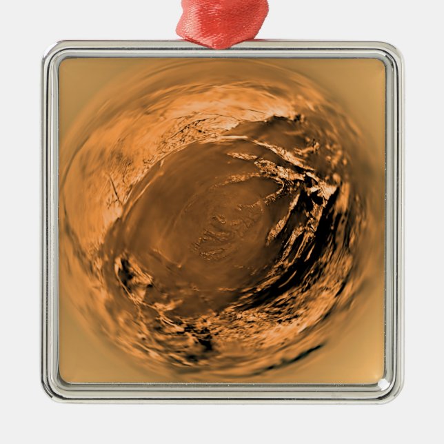 Fish-eye View of Titan's Surface Metal Ornament (Front)
