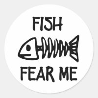 Fish Fear Me! Fish Skeleton Humorous Graffiti
