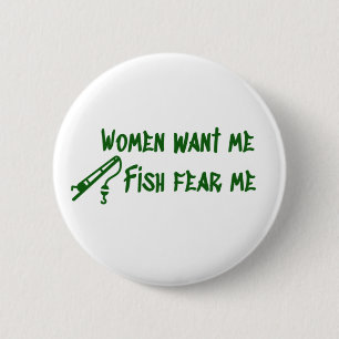 Fish Fear Me, Fishing Fisher Button
