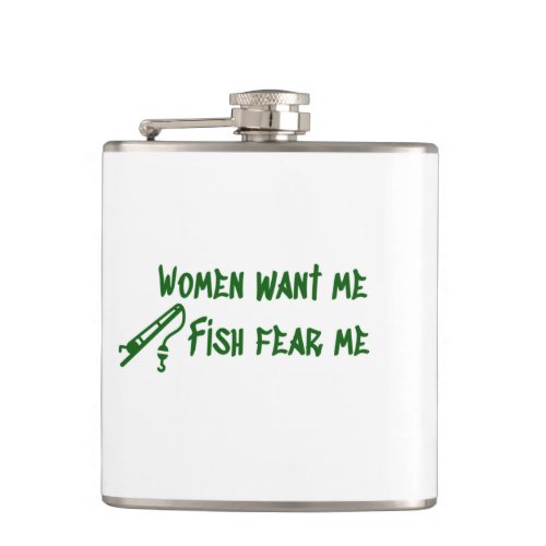 Fish Fear Me Fishing Fisher Flask