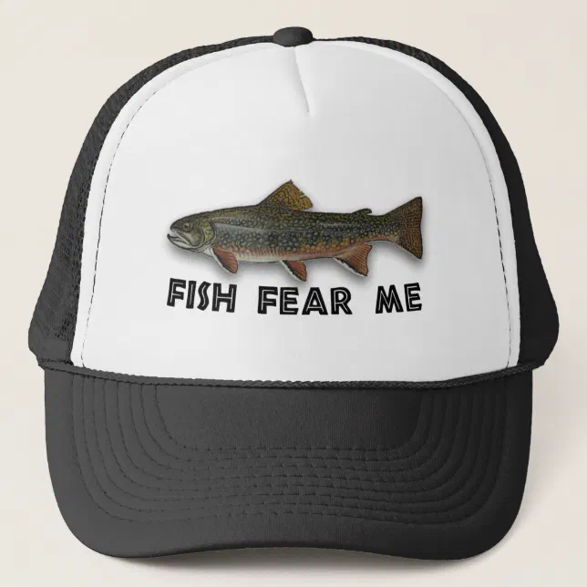Fish Fear Me Funny Fishing Sports Trucker Hat Zazzle