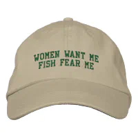  Fishing Hats for Men Baseball Cap Funny Hats, Fish Want me  Women Fear me Baseball Cap White : Clothing, Shoes & Jewelry