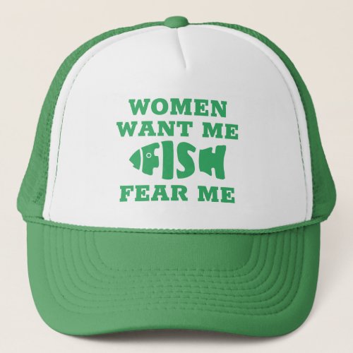 Fish fear me trucker hat