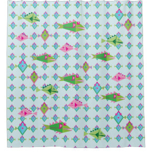 Fish fish fish shower curtain
