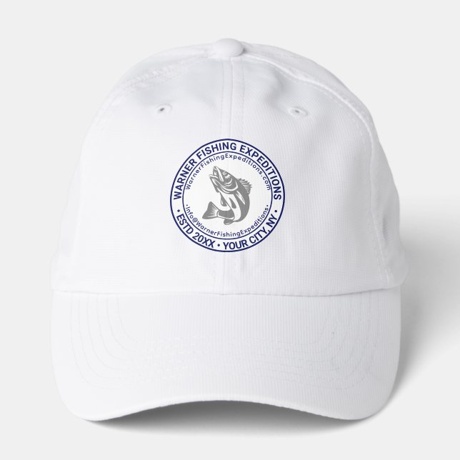 Fish Fishing Logo Business Name Location URL Email Performance Cap (Front)