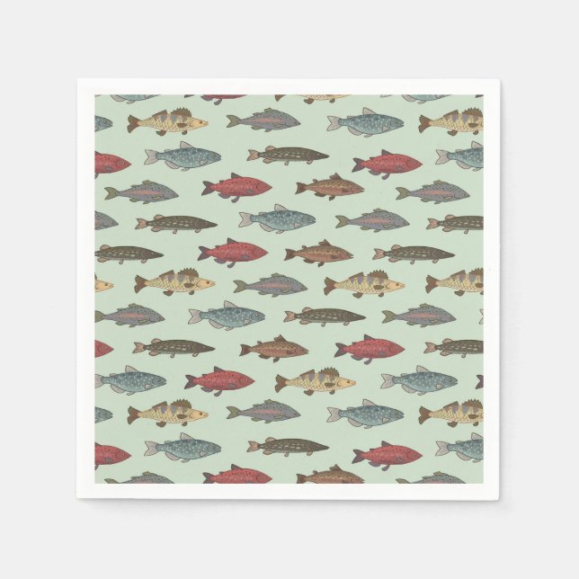 Fish Fishing Napkins (Front)
