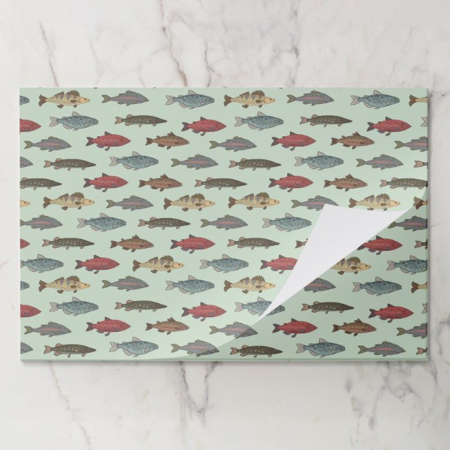 Fish Fishing Paper Placemats (Folded)