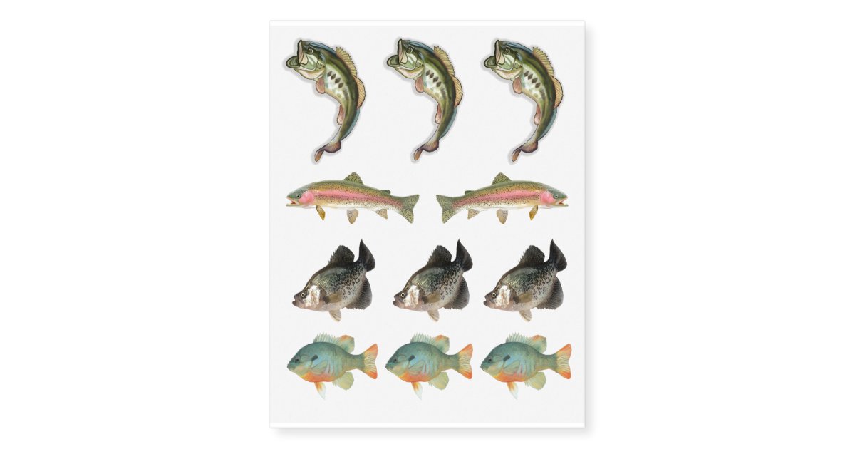 Fish Fishing Temporary Tattoos Zazzle