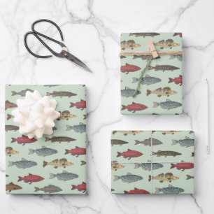Fish Fishing Wrapping Paper Sheets