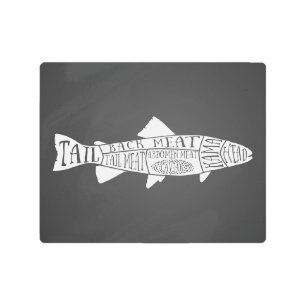 fish fishmonger seafood caviar butcher meat cuts metal print