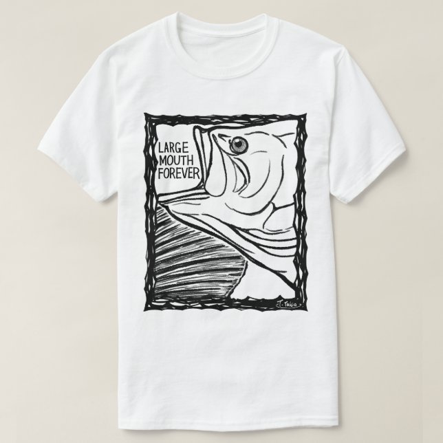 Fish Forever EYES : LARGEMOUTH BASS T-Shirt (Design Front)