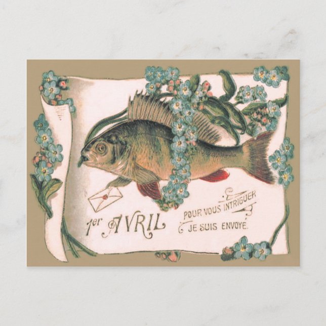 Fish Forget-Me-Not Letter Postcard (Front)