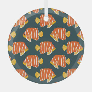 Fish Frenzy: Vintage Seamless Design Glass Ornament