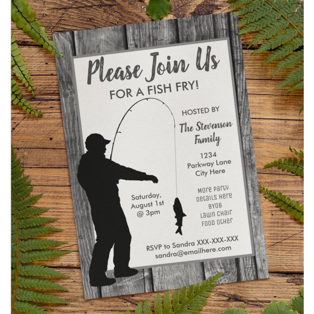 Fish Fry Backyard Summer BBQ Party Invitation (Creator Uploaded)