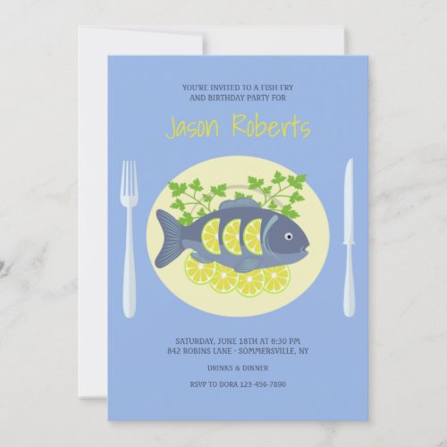 Fish Fry Dinner Party Invitations