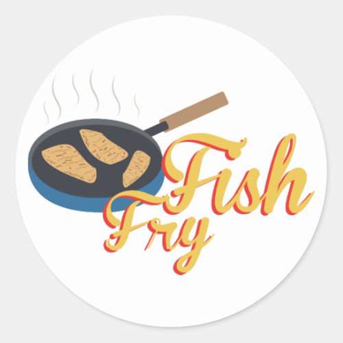 Fish Fry Food Classic Round Sticker