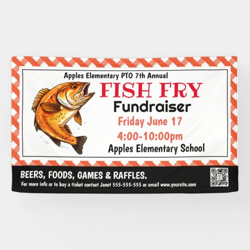 FISH fry Fundraiser PTO PTA Church Banner
