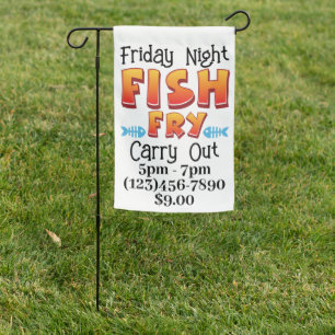FISH FRY GARDEN FLAG