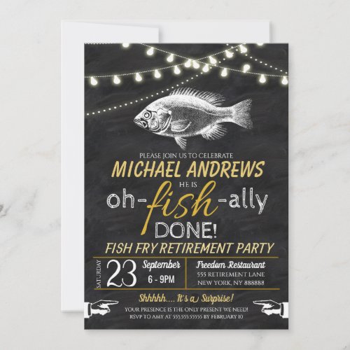 Fish Fry Retirement Party Invitation