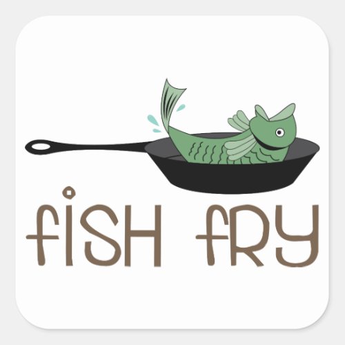 Fish Fry Square Sticker