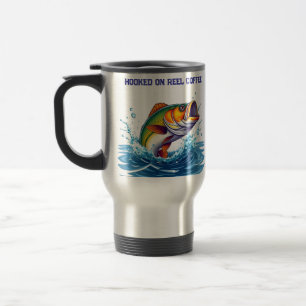 Fish-Funny-Hooked on Reel Coffee Travel Mug