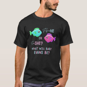 Fish Gender Reveal Cute Pink And Blue Fish Reveal T-Shirt