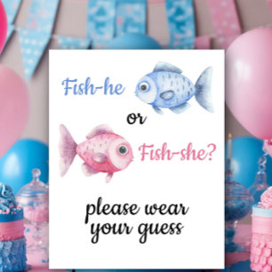 Fish Gender Reveal - Please wear your guess Poster