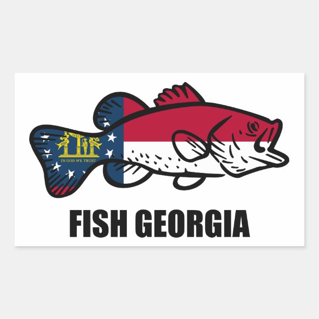 Fish Georgia Rectangular Sticker (Front)