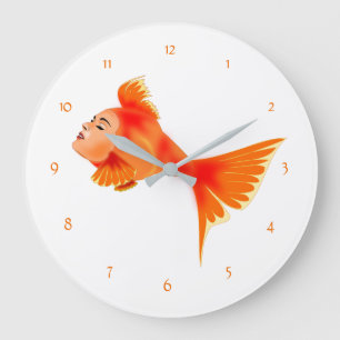 Fish Girl Art Clock - Custom Colors